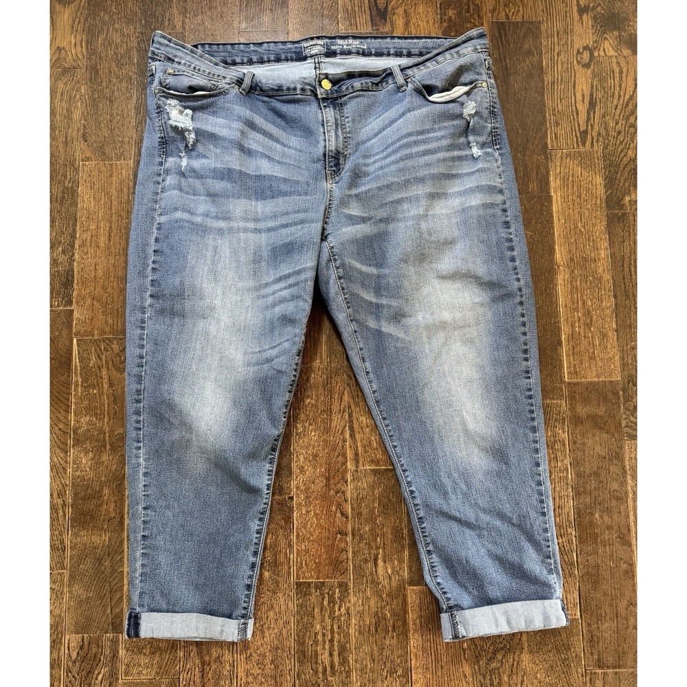 Levi Strauss Signature Gold Slim Boyfriend Jeans‎ Womens 24 Blue Mid Rise Cuffed